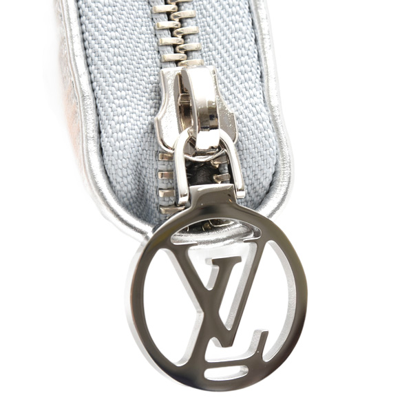 ルイヴィトン 財布 レディース ジッピーウォレット LV SKI クッサン シルバー Louis Vuitton M26771 中古