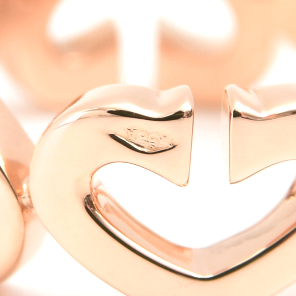 カルティエ 指輪 レディース Cハート ダイヤモンド リング 50号 保証書付 ピンクゴールド Cartier 750PG 中古