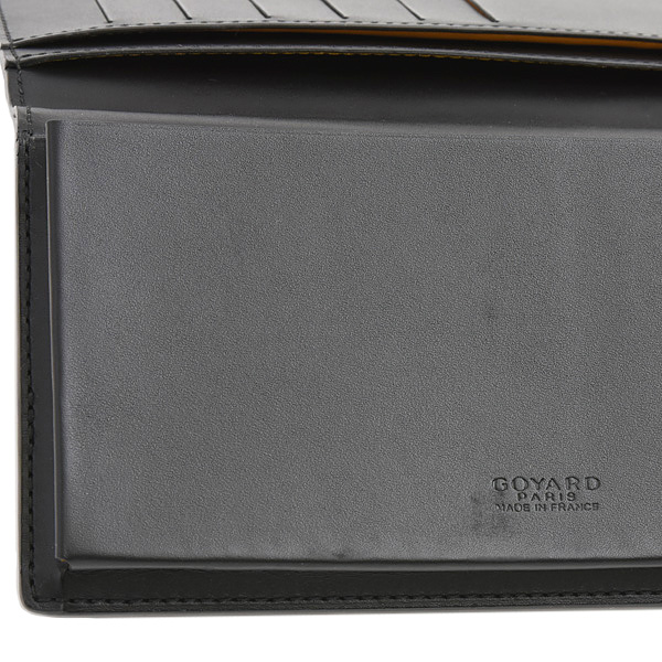 ゴヤール 財布 メンズ サン ランベール ウォレット ヘリンボーン 札入れ 長財布 レザー GOYARD 中古