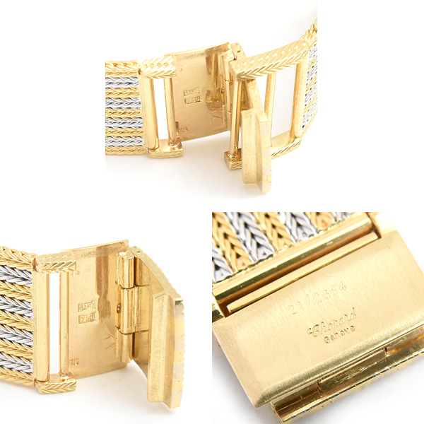 ショパール 時計 メンズ ハッピーダイヤモンド 2重ダイヤベゼル 12Pムービングダイヤ ゴールド 750YG×WG Chopard 212684-0001 中古