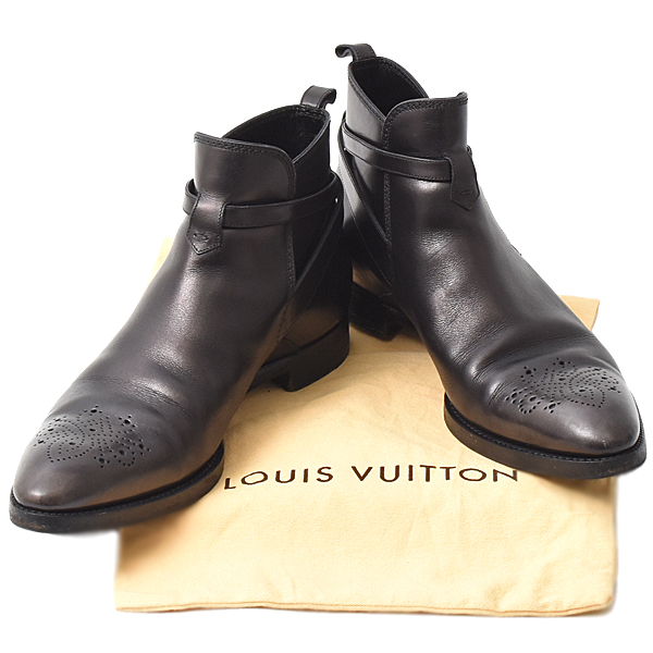 ルイヴィトン 靴 メンズ ショートブーツ サイズ9 1/2 日本サイズ28cm カーフ ブラック Louis Vuitton 中古