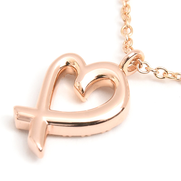 ティファニー ネックレス レディース ラビングハート ダイヤ パロマピカソ ピンクゴールド 750PG TIFFANY 中古