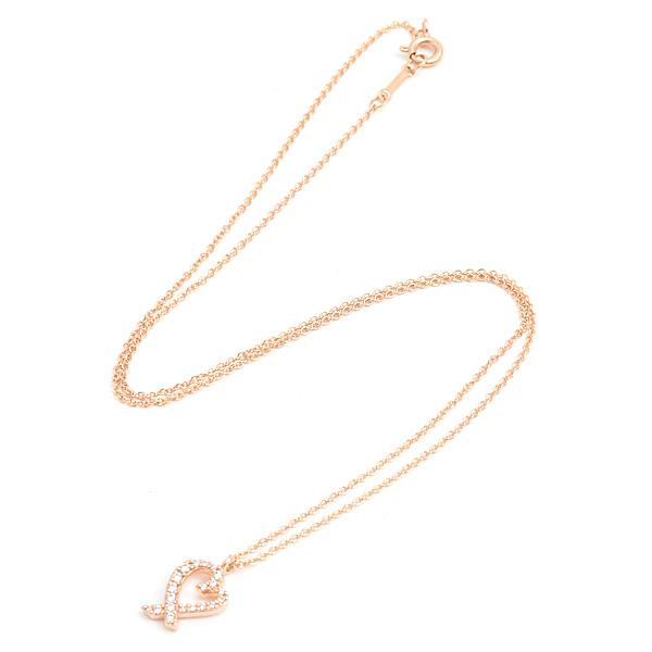 ティファニー ネックレス レディース ラビングハート ダイヤ パロマピカソ ピンクゴールド 750PG TIFFANY 中古