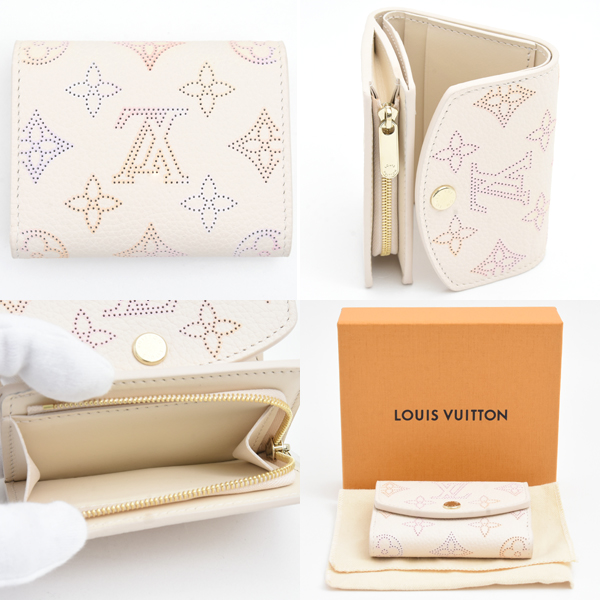 ルイヴィトン 財布 レディース マヒナ ポルトフォイユ イリス XS ドリームベージュ 三つ折り コンパクト Louis Vuitton M25640 中古