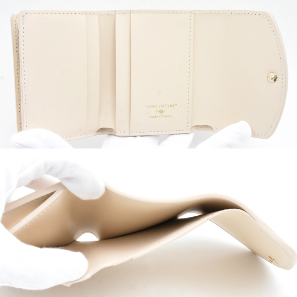 ルイヴィトン 財布 レディース マヒナ ポルトフォイユ イリス XS ドリームベージュ 三つ折り コンパクト Louis Vuitton M25640 中古