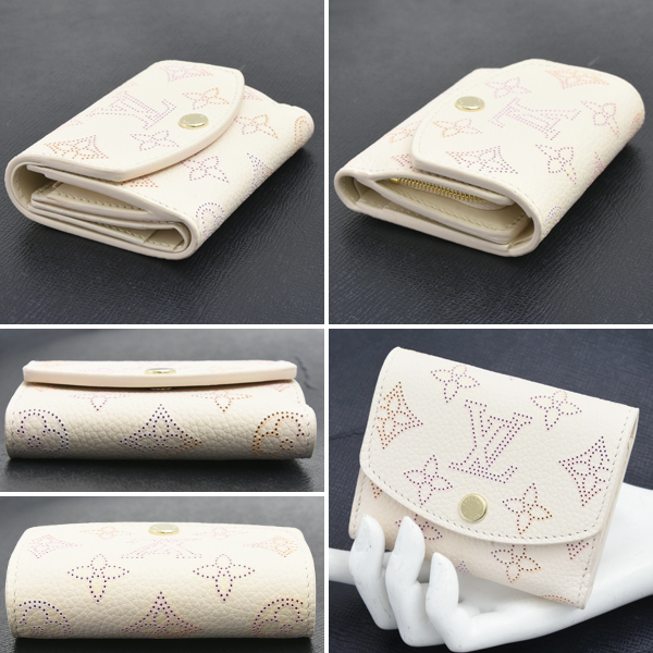 ルイヴィトン 財布 レディース マヒナ ポルトフォイユ イリス XS ドリームベージュ 三つ折り コンパクト Louis Vuitton M25640 中古