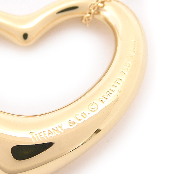 ティファニー ネックレス レディース オープンハート ロング エルサペレッティ イエローゴールド 750YG TIFFANY 中古