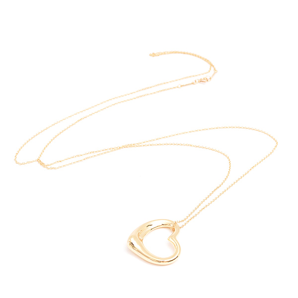 ティファニー ネックレス レディース オープンハート ロング エルサペレッティ イエローゴールド 750YG TIFFANY 中古