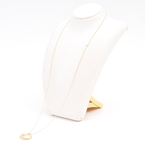 ティファニー ネックレス レディース オープンハート ロング エルサペレッティ イエローゴールド 750YG TIFFANY 中古