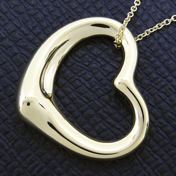 ティファニー ネックレス レディース オープンハート ロング エルサペレッティ イエローゴールド 750YG TIFFANY 中古