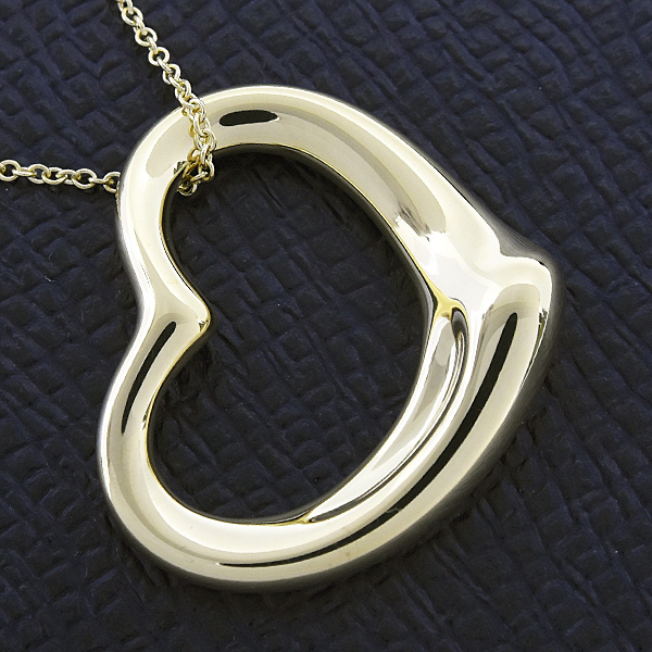 ティファニー ネックレス レディース オープンハート ロング エルサペレッティ イエローゴールド 750YG TIFFANY 中古