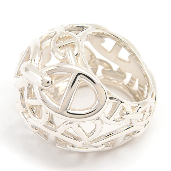 エルメス 指輪 レディース シェーヌダンクル アンシェネ リング 51号 実寸9号 シルバー SV925 HERMES 中古