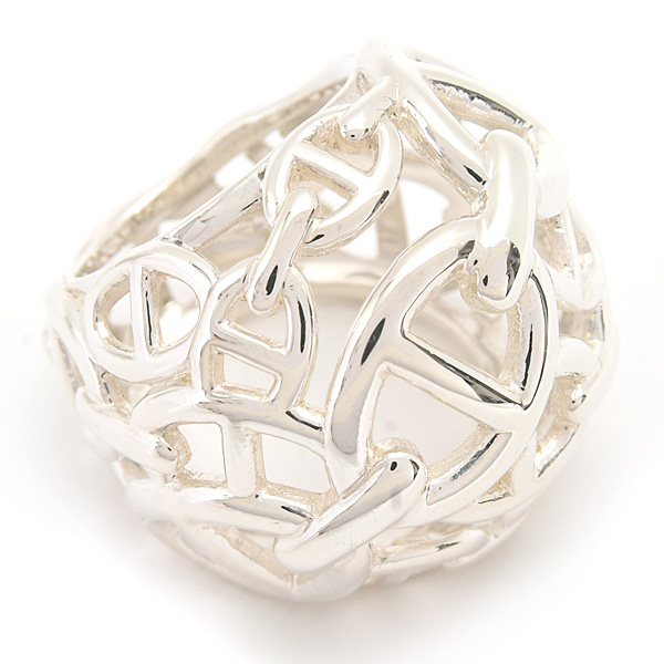 エルメス 指輪 レディース シェーヌダンクル アンシェネ リング 51号 実寸9号 シルバー SV925 HERMES 中古