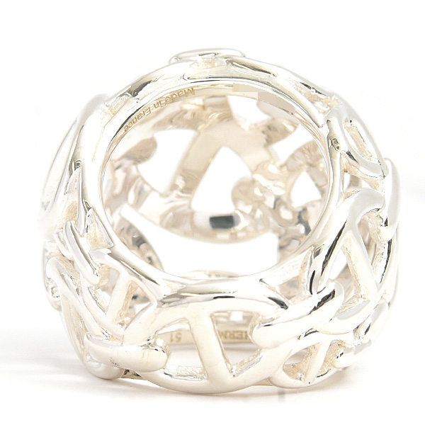 エルメス 指輪 レディース シェーヌダンクル アンシェネ リング 51号 実寸9号 シルバー SV925 HERMES 中古