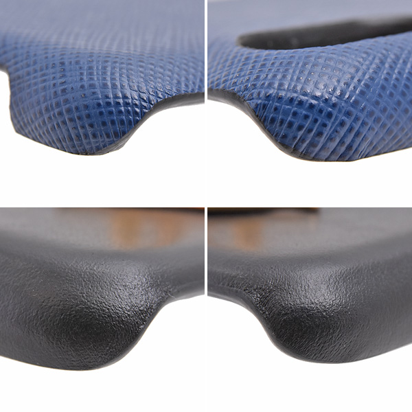 プラダ レディース サフィアーノレザー iPhone X/XS対応 iPhoneケース ネックストラップ付 ネイビー ブルー ブラック PRADA 1ZH058 中古