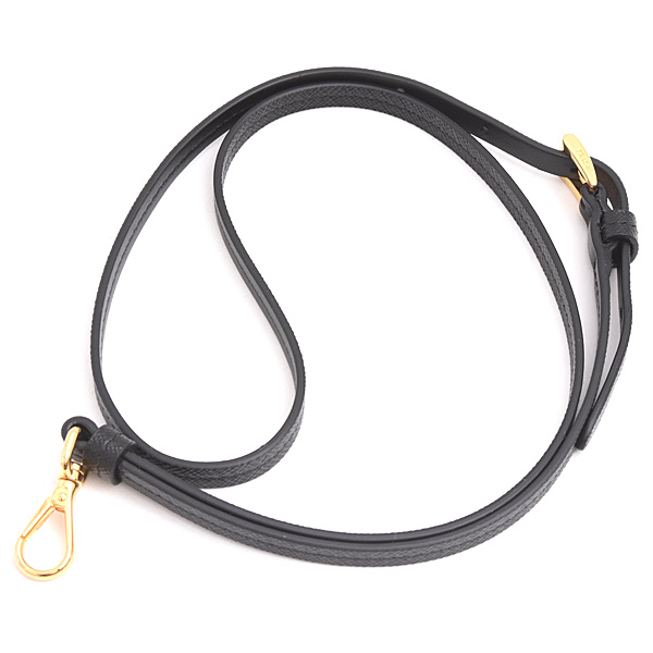 プラダ レディース サフィアーノレザー iPhone X/XS対応 iPhoneケース ネックストラップ付 ネイビー ブルー ブラック PRADA 1ZH058 中古