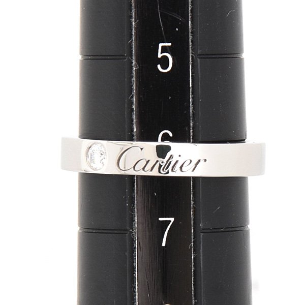 カルティエ 指輪 レディース Cドゥ カルティエ ウェディング 1Pダイヤ リング 46号 実寸6号 プラチナ PT950 Cartier 中古