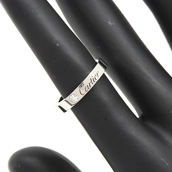 カルティエ 指輪 レディース Cドゥ カルティエ ウェディング 1Pダイヤ リング 46号 実寸6号 プラチナ PT950 Cartier 中古