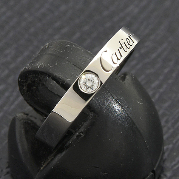 カルティエ 指輪 レディース Cドゥ カルティエ ウェディング 1Pダイヤ リング 46号 実寸6号 プラチナ PT950 Cartier 中古