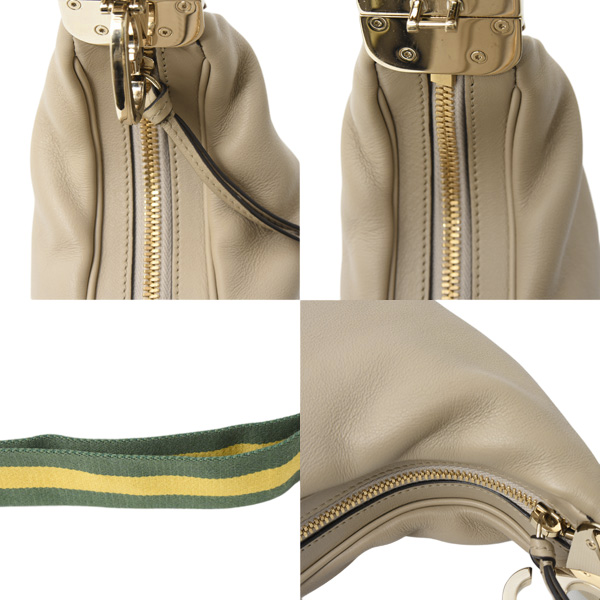 グッチ バッグ レディース アタッシェ ミディアム ショルダーバッグ ベージュ レザー GUCCI 702823 中古