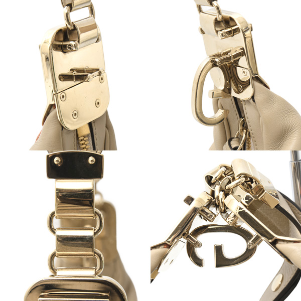 グッチ バッグ レディース アタッシェ ミディアム ショルダーバッグ ベージュ レザー GUCCI 702823 中古