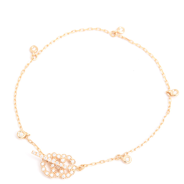 グッチ ブレスレット レディース ダブルG ダイヤ GG イエローゴールド 750YG GUCCI 中古