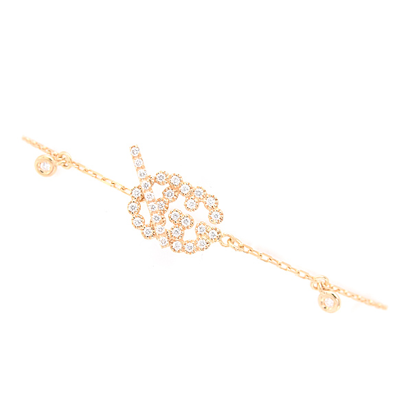 グッチ ブレスレット レディース ダブルG ダイヤ GG イエローゴールド 750YG GUCCI 中古