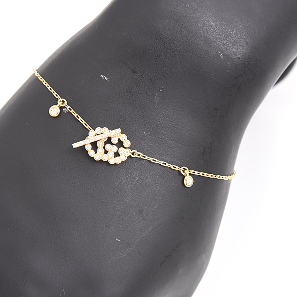 グッチ ブレスレット レディース ダブルG ダイヤ GG イエローゴールド 750YG GUCCI 中古