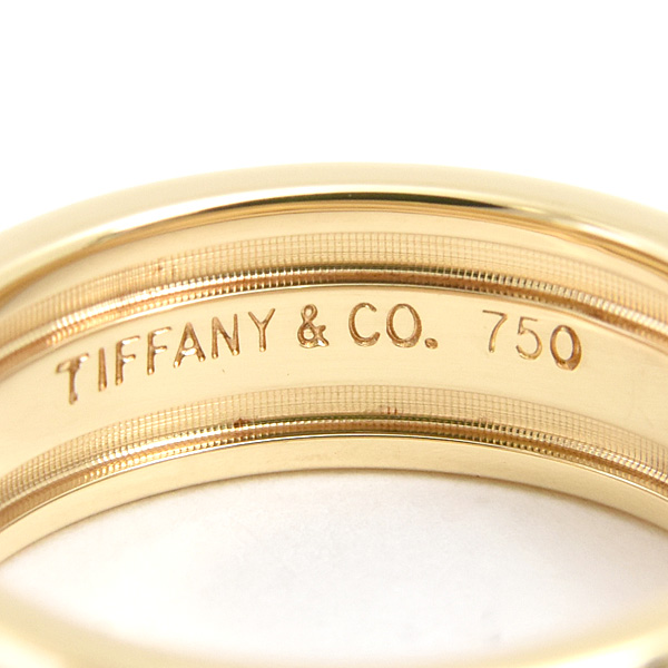 ティファニー 指輪 レディース グルーブド リング 8.5号 イエローゴールド 750YG TIFFANY 中古