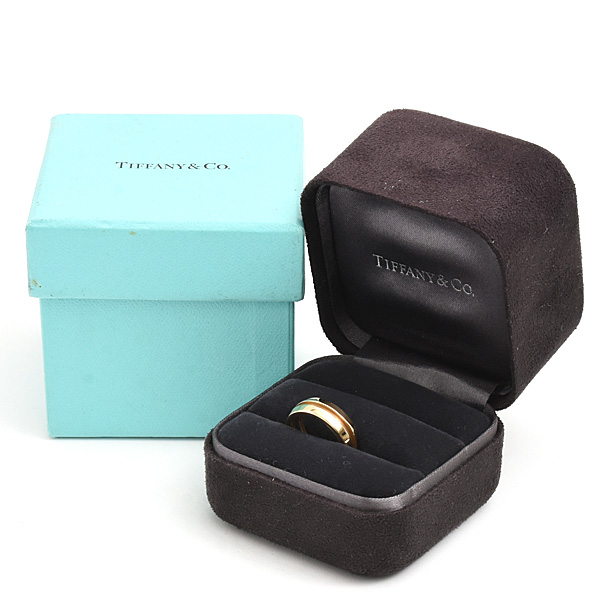 ティファニー 指輪 レディース グルーブド リング 8.5号 イエローゴールド 750YG TIFFANY 中古