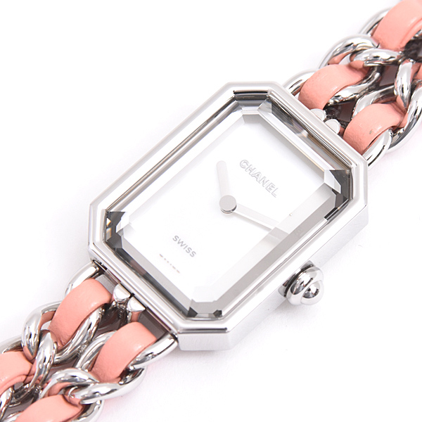 シャネル 時計 レディース プルミエール ロック Sサイズ 世界1200本限定 電池式 ホワイトシェル文字盤 ステンレス SS CHANEL H6359 中古