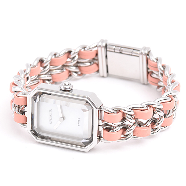 シャネル 時計 レディース プルミエール ロック Sサイズ 世界1200本限定 電池式 ホワイトシェル文字盤 ステンレス SS CHANEL H6359 中古