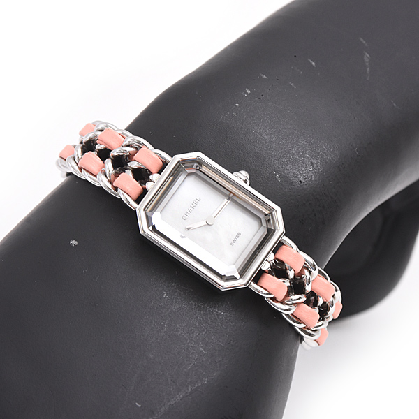 シャネル 時計 レディース プルミエール ロック Sサイズ 世界1200本限定 電池式 ホワイトシェル文字盤 ステンレス SS CHANEL H6359 中古