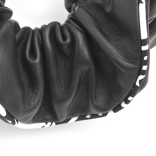 エルメス 小物 レディース シュシュ クラウディア ヘアアクセサリー レザー ブラック HERMES 中古