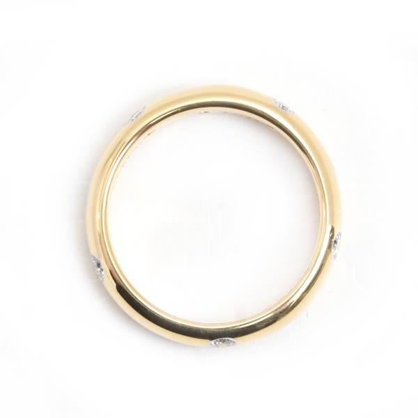 ティファニー 指輪 レディース ドッツ リング 10Pダイヤモンド 9号 イエローゴールド プラチナ 750YG PT950 TIFFANY 中古