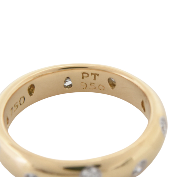 ティファニー 指輪 レディース ドッツ リング 10Pダイヤモンド 9号 イエローゴールド プラチナ 750YG PT950 TIFFANY 中古