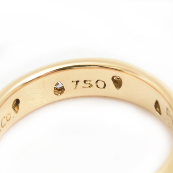 ティファニー 指輪 レディース ドッツ リング 10Pダイヤモンド 9号 イエローゴールド プラチナ 750YG PT950 TIFFANY 中古