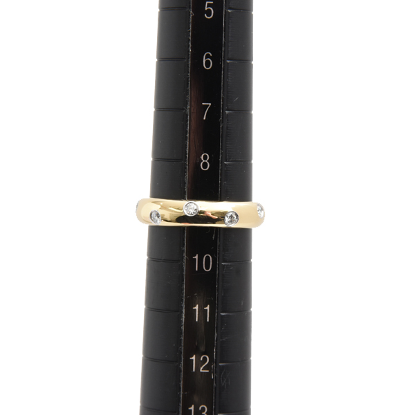 ティファニー 指輪 レディース ドッツ リング 10Pダイヤモンド 9号 イエローゴールド プラチナ 750YG PT950 TIFFANY 中古