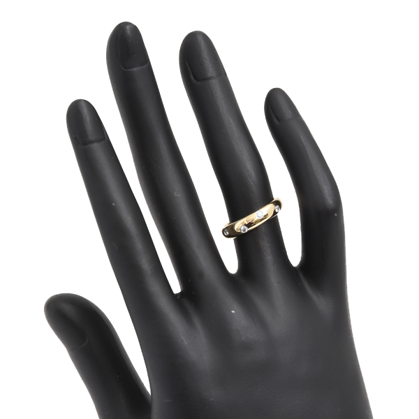 ティファニー 指輪 レディース ドッツ リング 10Pダイヤモンド 9号 イエローゴールド プラチナ 750YG PT950 TIFFANY 中古