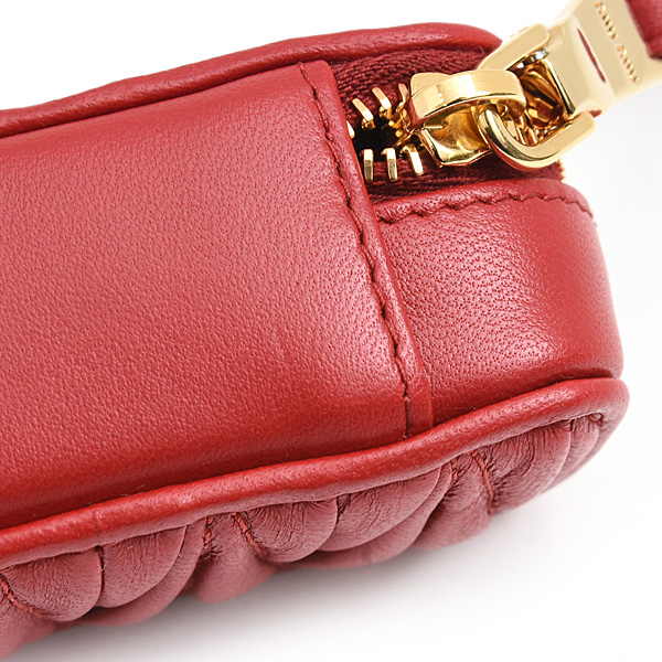 ミュウミュウ 小物 レディース マテラッセ リップケース バッグチャーム カーフ レッド MIUMIU 5TL518 中古