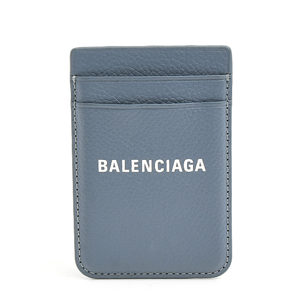バレンシアガ カードケース メンズ レディース マグネットカードホルダー iPhone マグセーフ カーフ ブルーグレー系 BALENCIAGA 6758352 中古