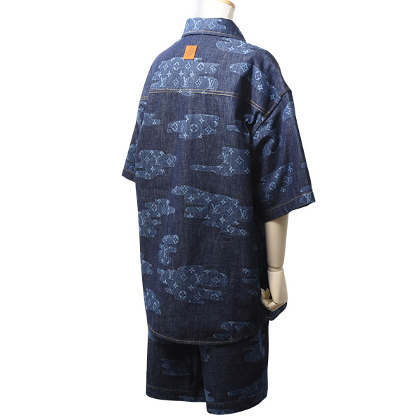ルイヴィトン 衣類 メンズ モノグラムショートスリーブシャンブレーシャツ モノグラムシャンブレーショーツ セットアップ Louis Vuitton 1AIMJ8 1AILUB 未使用展示品