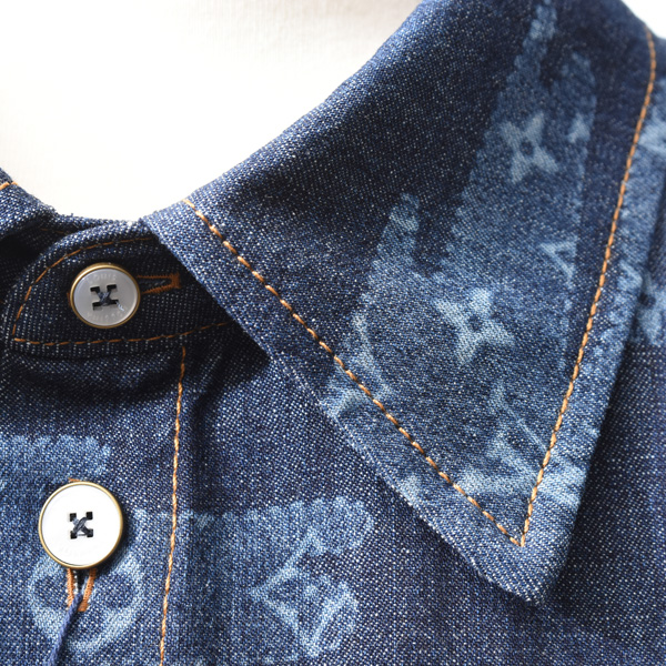 ルイヴィトン 衣類 メンズ モノグラムショートスリーブシャンブレーシャツ モノグラムシャンブレーショーツ セットアップ Louis Vuitton 1AIMJ8 1AILUB 未使用展示品