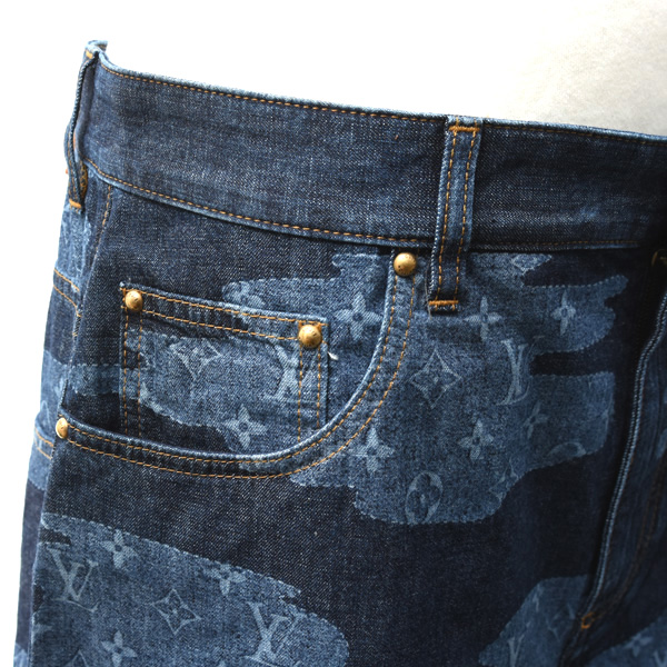 ルイヴィトン 衣類 メンズ モノグラムショートスリーブシャンブレーシャツ モノグラムシャンブレーショーツ セットアップ Louis Vuitton 1AIMJ8 1AILUB 未使用展示品