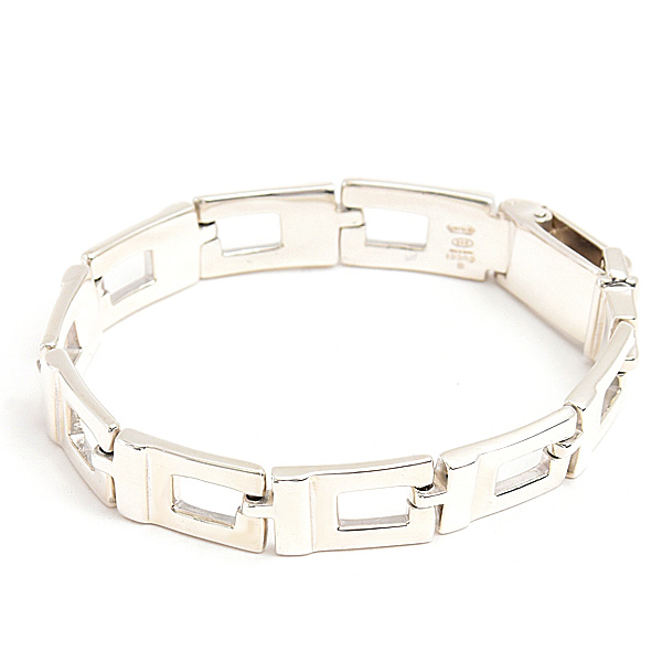 グッチ ブレスレット レディース メンズ Gシェイプ アイコン サイズ17 シルバー SV925 GUCCI 中古