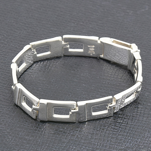 グッチ ブレスレット レディース メンズ Gシェイプ アイコン サイズ17 シルバー SV925 GUCCI 中古