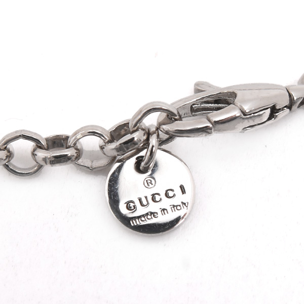 グッチ ネックレス メンズ インターロッキング ペンダント ネックレス AG925 シルバー 455535 GUCCI 中古