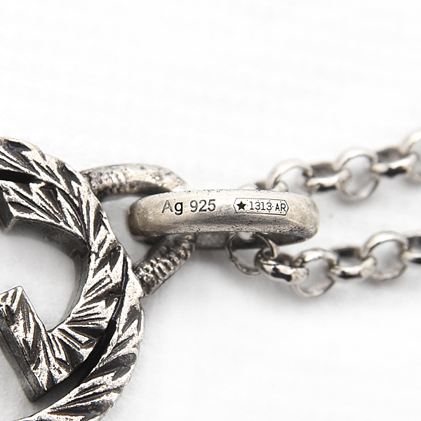 グッチ ネックレス メンズ インターロッキング ペンダント ネックレス AG925 シルバー 455535 GUCCI 中古