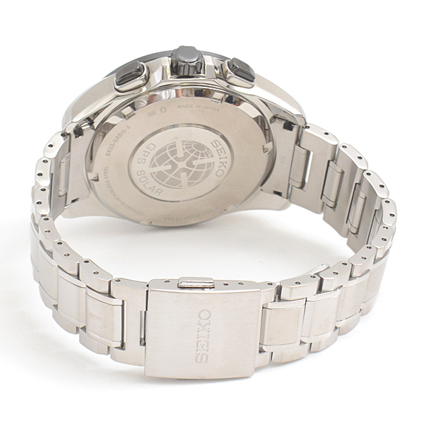 セイコー 時計 メンズ アストロン デュアルタイム ソーラー発電式 GPS ブラック文字盤 ステンレス セラミック SEIKO SBXB051 8X53-0AD0-2 中古