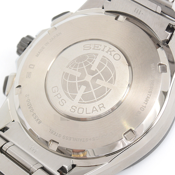 セイコー 時計 メンズ アストロン デュアルタイム ソーラー発電式 GPS ブラック文字盤 ステンレス セラミック SEIKO SBXB051 8X53-0AD0-2 中古